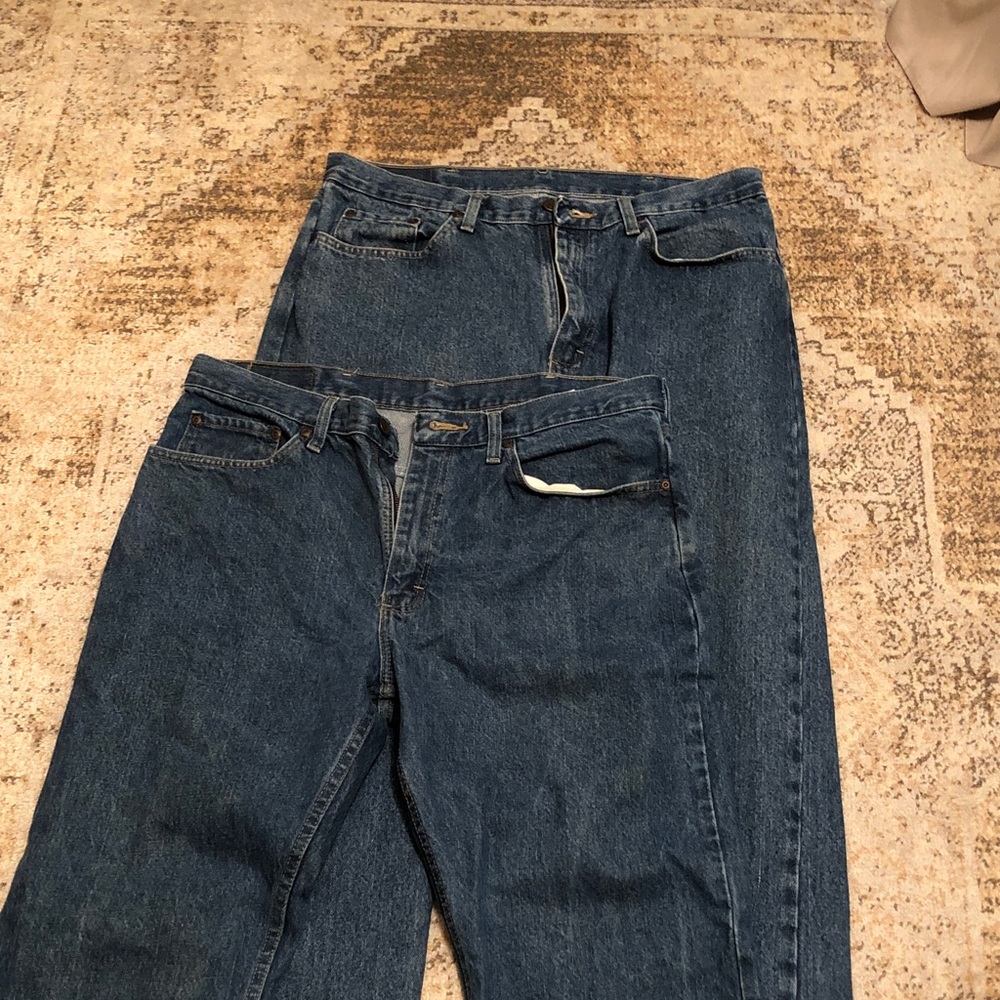 Mens Wrangler Dark Blue Straight Leg Jeans - Classic Denim- 36/30 and 36/29